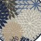 Homeroots 8 ft. Round Blue Large Floral Indoor & Outdoor Area Rug 384825 - alternate 4